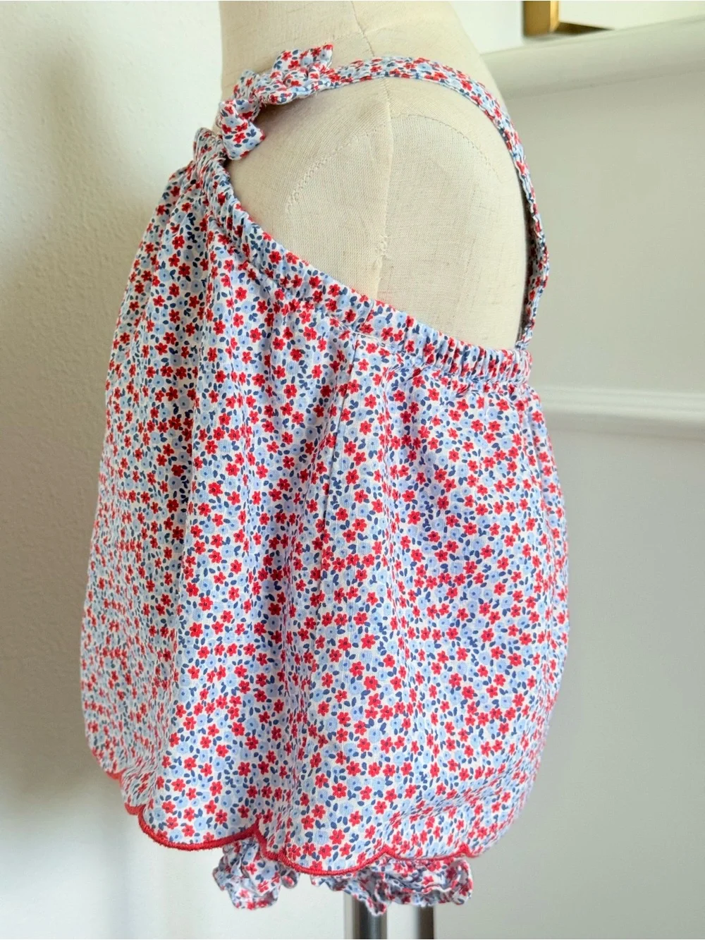 Cat & Jack Baby Girls 18M Floral Sundress & Bloomer Set Red Blue